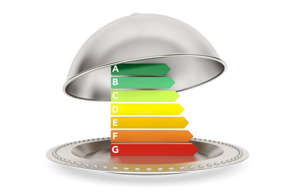 Label Energie dans un plat de service